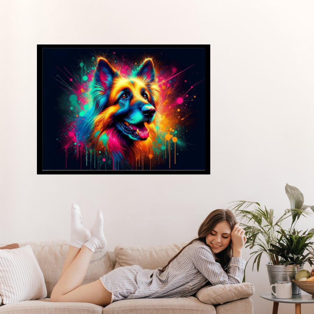 Bunter Schäferhund Traum 30x40 cm / 12x16″ / Poster auf halbmattem Papier