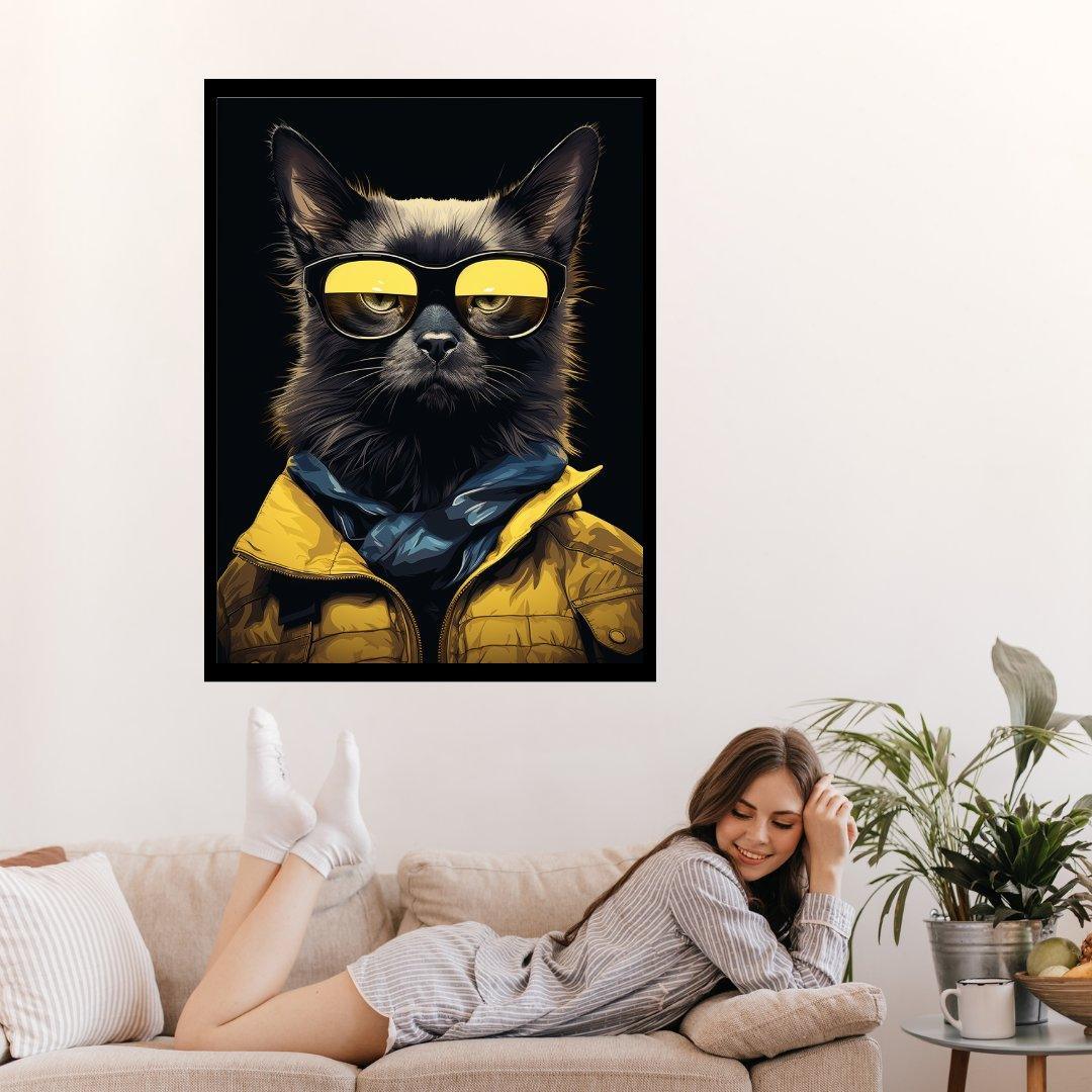 Coole Katze 30x40 cm / 12x16″ / Poster auf halbmattem Papier