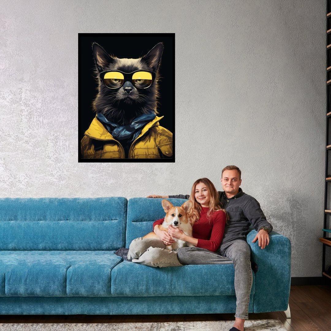 Coole Katze 30x40 cm / 12x16″ / Poster auf halbmattem Papier