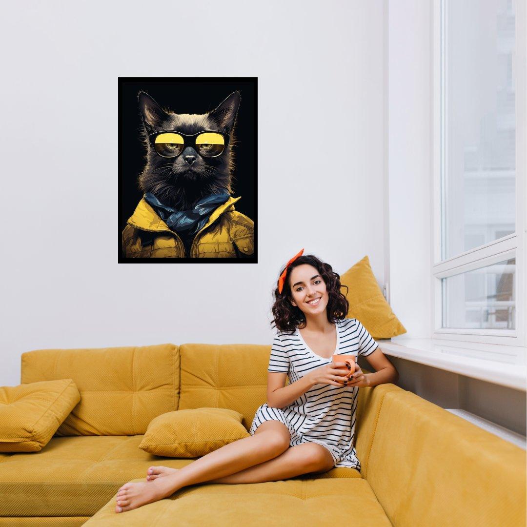 Coole Katze 30x40 cm / 12x16″ / Poster auf halbmattem Papier