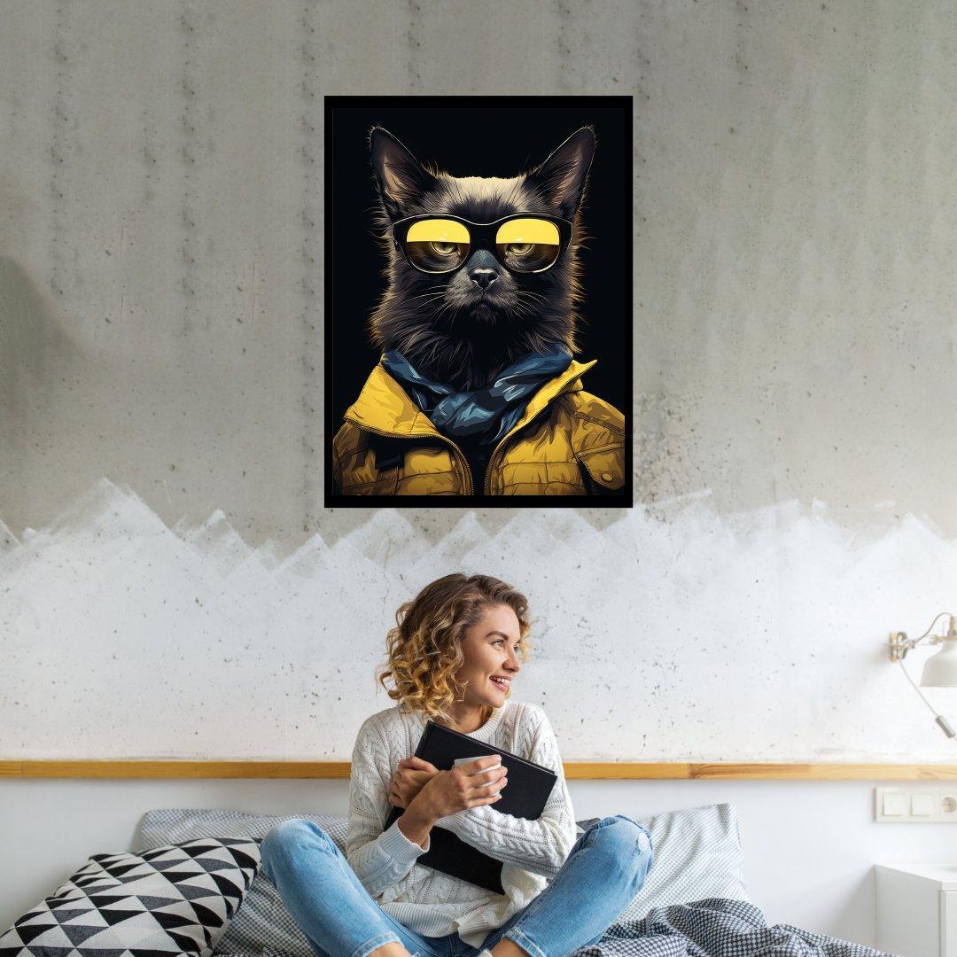 Coole Katze 30x40 cm / 12x16″ / Poster auf halbmattem Papier