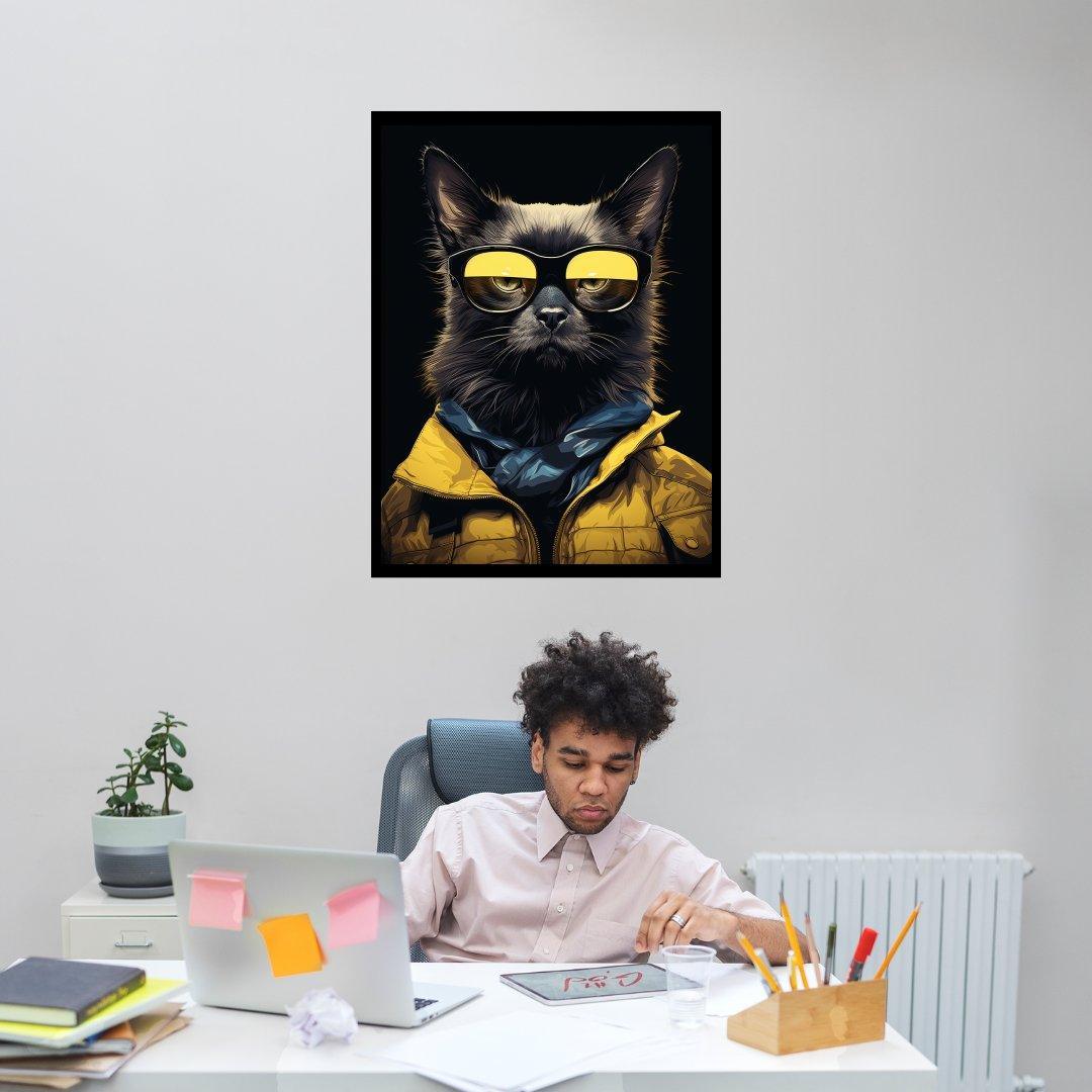 Coole Katze 30x40 cm / 12x16″ / Poster auf halbmattem Papier