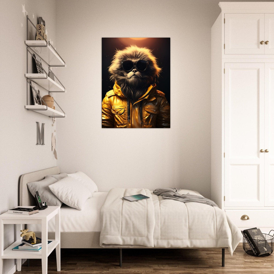 Coole Katze in Gelb 30x40 cm / 12x16″ / Poster auf halbmattem Papier