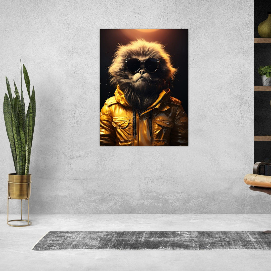 Coole Katze in Gelb 30x40 cm / 12x16″ / Poster auf halbmattem Papier