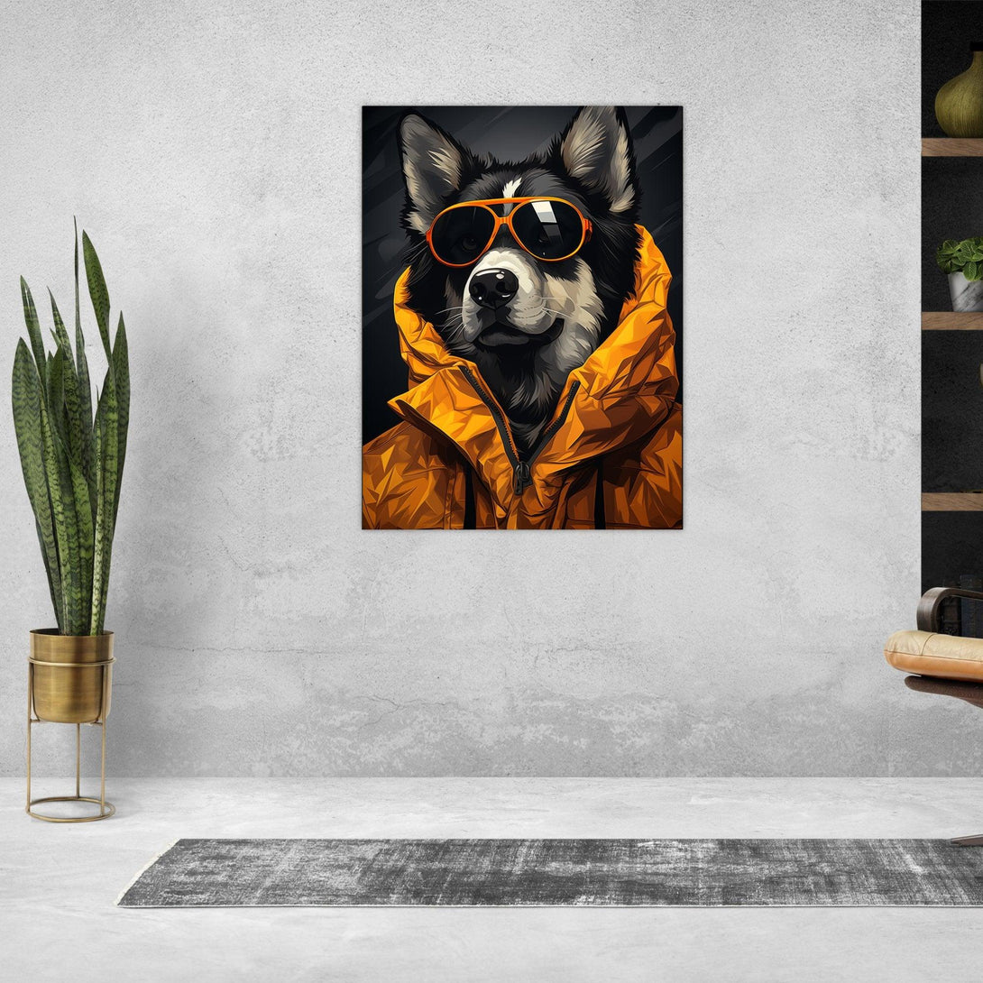 Cooler Hund mit brille 30x40 cm / 12x16″ / Poster auf halbmattem Papier