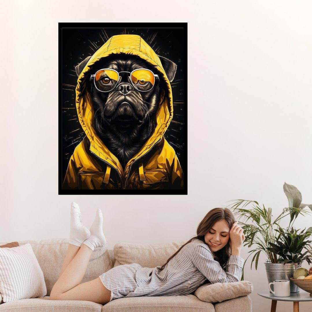 Cooler Mops im Rampenlicht 30x40 cm / 12x16″ / Poster auf halbmattem Papier