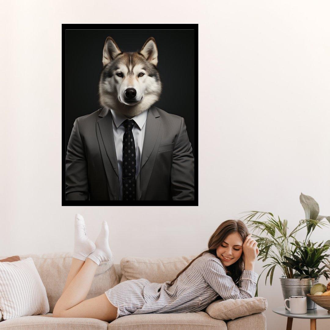Der Geschäftsmann Husky 30x40 cm / 12x16″ / Poster auf halbmattem Papier
