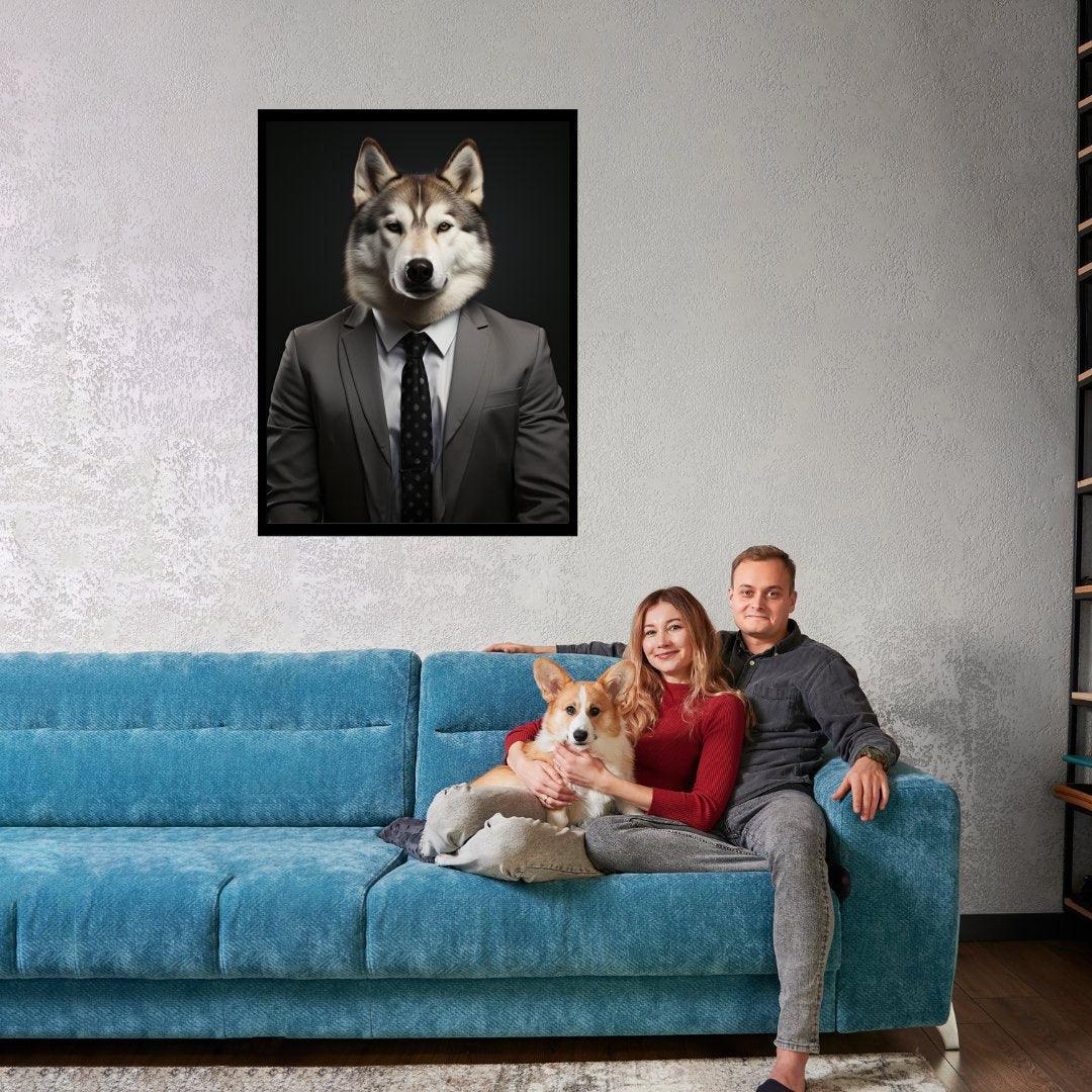 Der Geschäftsmann Husky 30x40 cm / 12x16″ / Poster auf halbmattem Papier