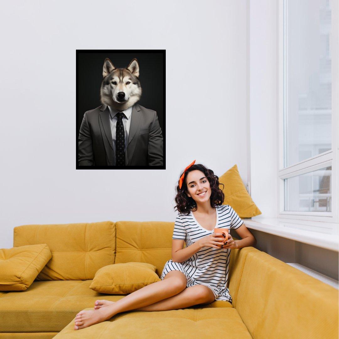 Der Geschäftsmann Husky 30x40 cm / 12x16″ / Poster auf halbmattem Papier