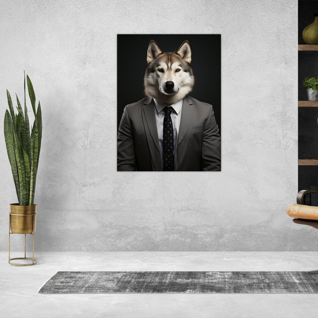Der Geschäftsmann Husky 30x40 cm / 12x16″ / Poster auf halbmattem Papier
