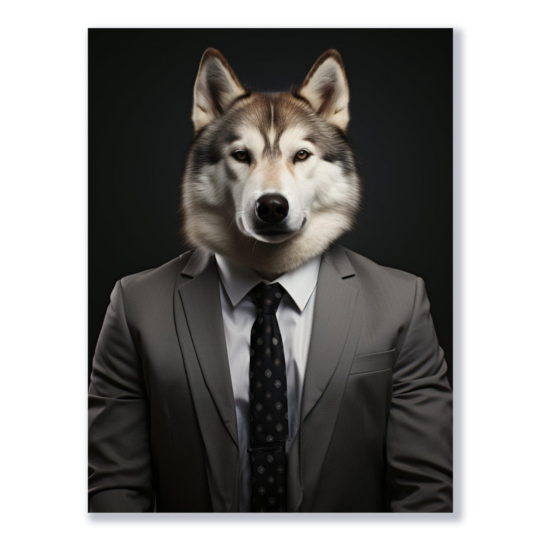 Der Geschäftsmann Husky 30x40 cm / 12x16″ / Poster auf halbmattem Papier