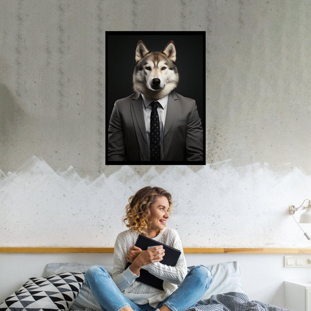 Der Geschäftsmann Husky 30x40 cm / 12x16″ / Poster auf halbmattem Papier