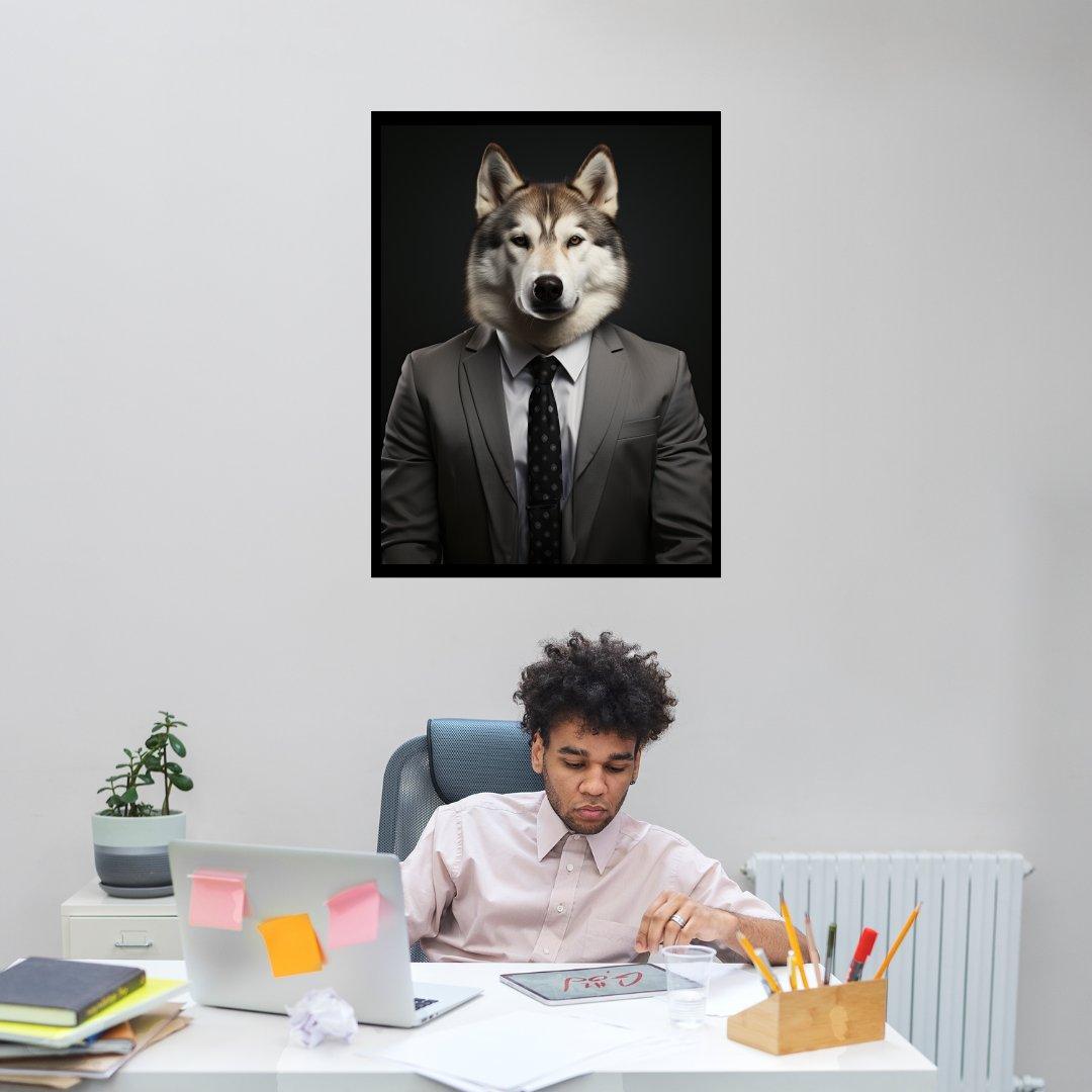 Der Geschäftsmann Husky 30x40 cm / 12x16″ / Poster auf halbmattem Papier