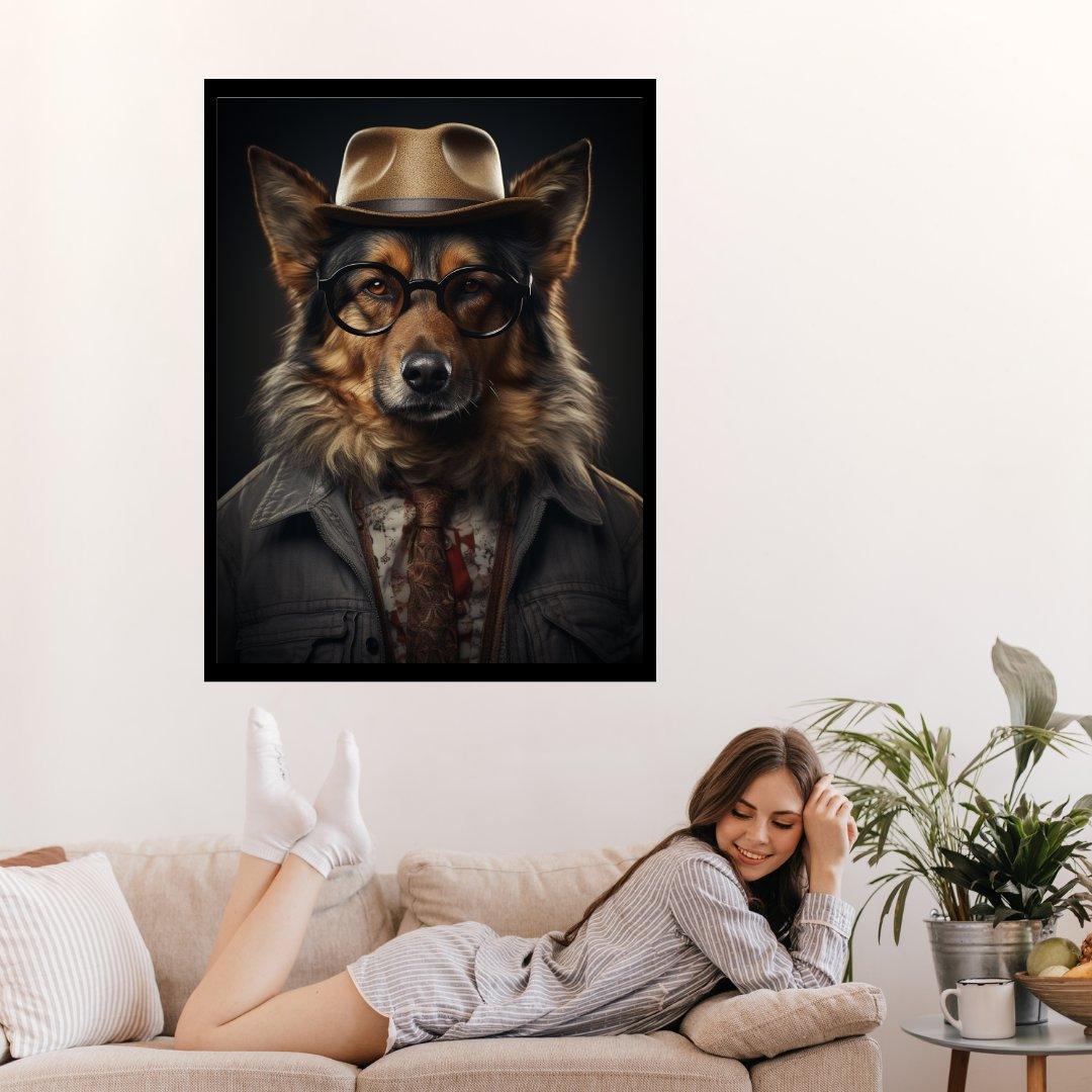 Detektivischer Hundeblick 30x40 cm / 12x16″ / Poster auf halbmattem Papier