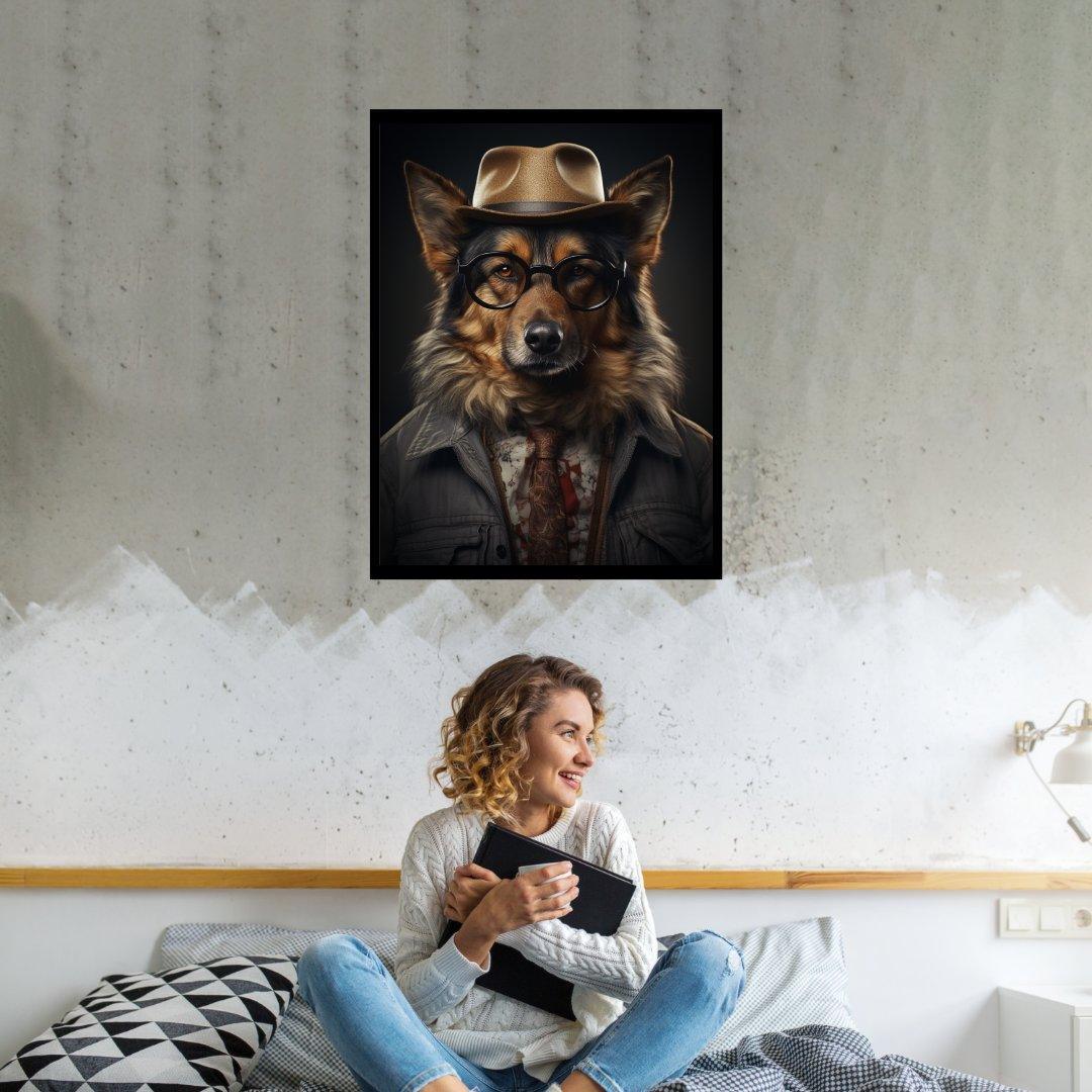 Detektivischer Hundeblick 30x40 cm / 12x16″ / Poster auf halbmattem Papier