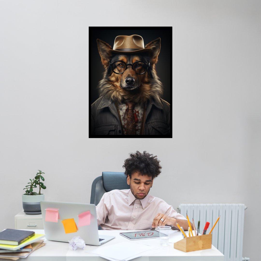 Detektivischer Hundeblick 30x40 cm / 12x16″ / Poster auf halbmattem Papier