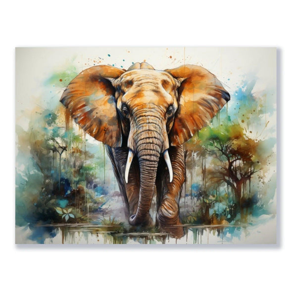 Wandbild Elefant in Aquarell freigestellt