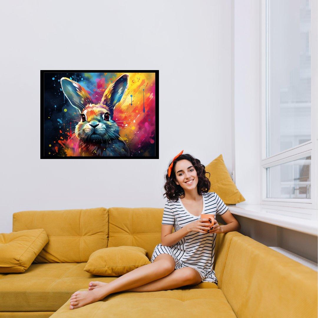 Farbenfroher Hase 30x40 cm / 12x16″ / Poster auf halbmattem Papier