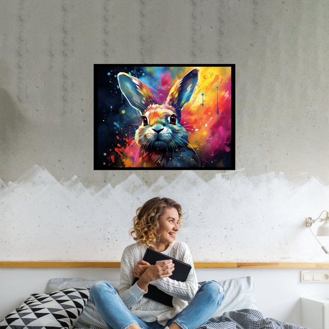 Farbenfroher Hase 30x40 cm / 12x16″ / Poster auf halbmattem Papier
