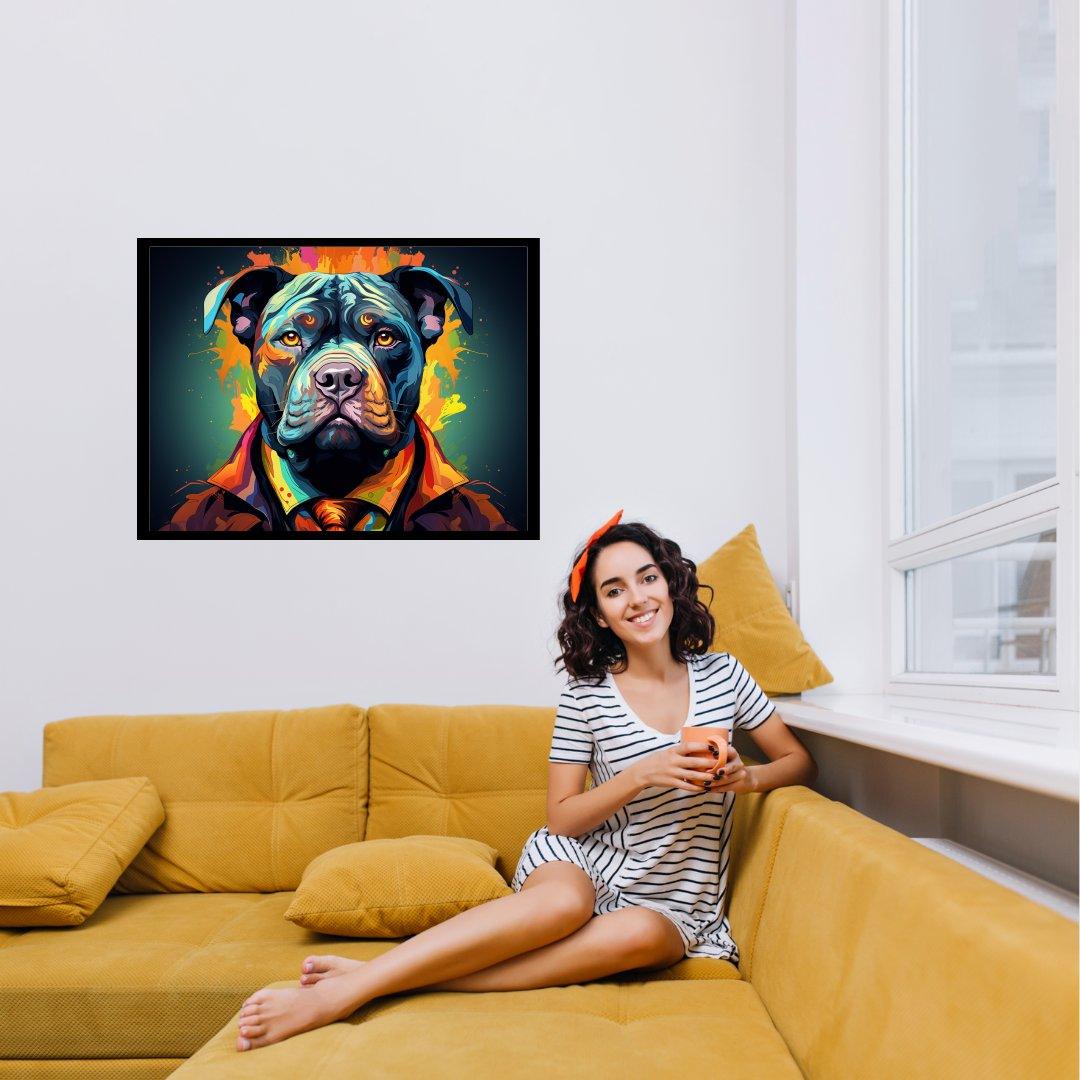 Farbenfroher Hundeblick 30x40 cm / 12x16″ / Poster auf halbmattem Papier