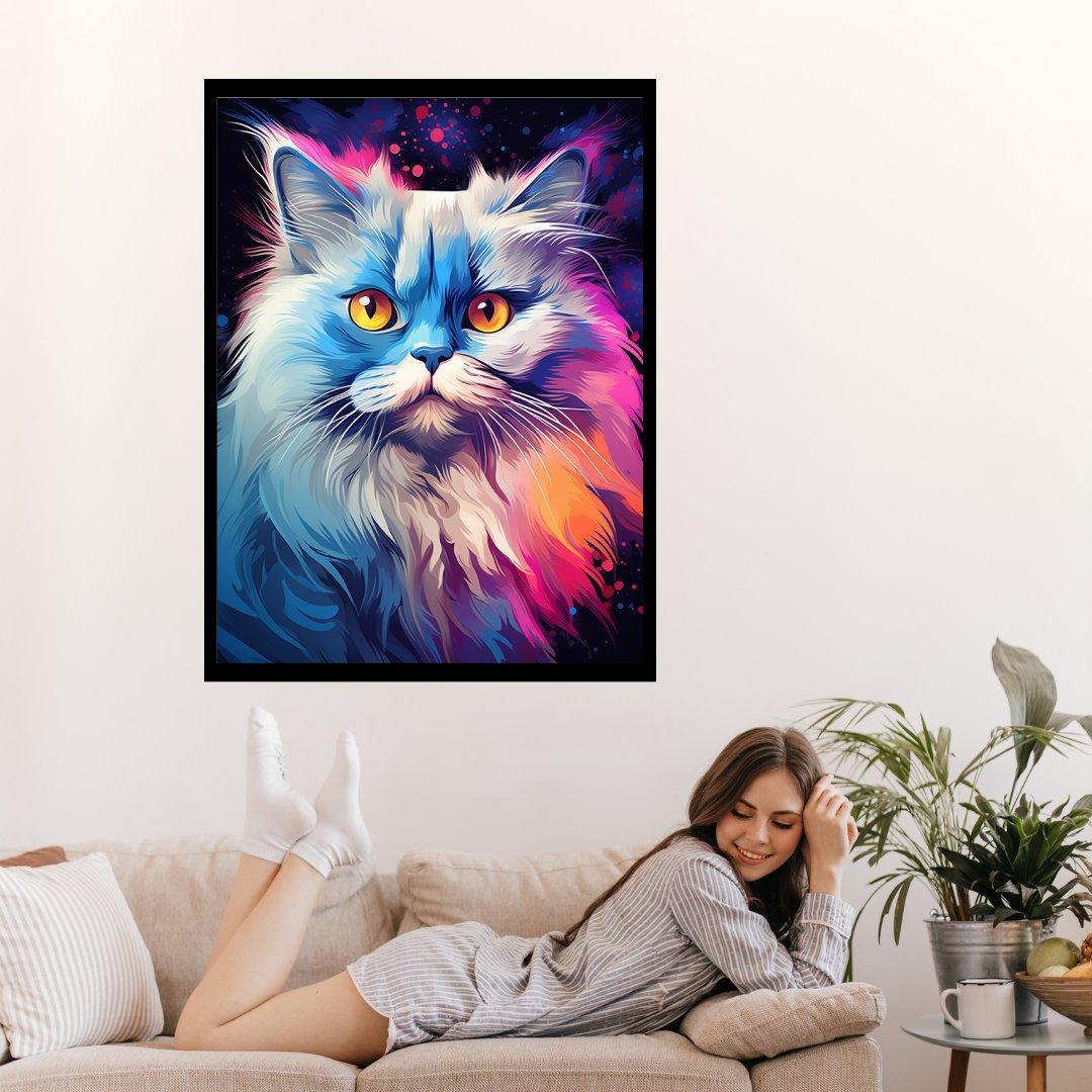 Farbenprächtige Katze 30x40 cm / 12x16″ / Poster auf halbmattem Papier