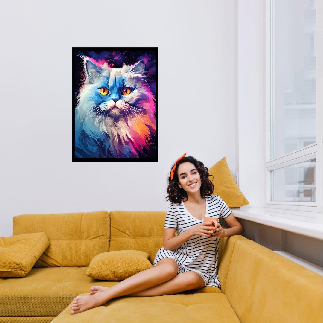 Farbenprächtige Katze 30x40 cm / 12x16″ / Poster auf halbmattem Papier