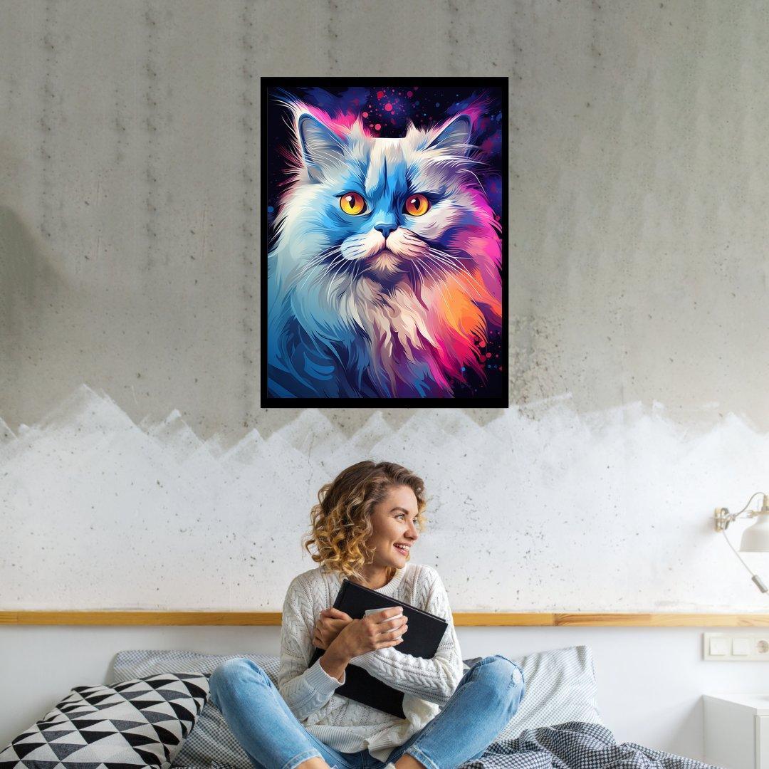 Farbenprächtige Katze 30x40 cm / 12x16″ / Poster auf halbmattem Papier