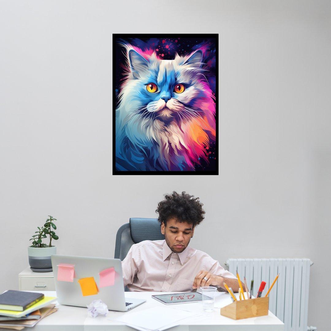 Farbenprächtige Katze 30x40 cm / 12x16″ / Poster auf halbmattem Papier