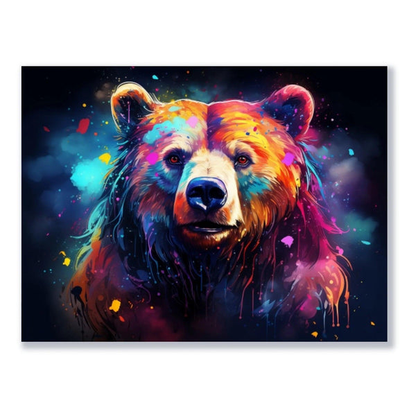 Wandbild Farbenspiel des Bären freigestellt