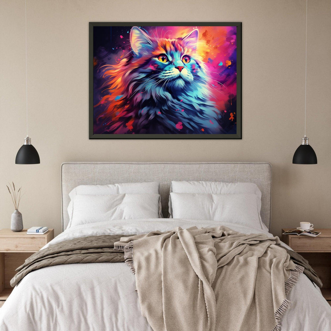 Farbexplosion-Katze 30x40 cm / 12x16″ / Poster auf halbmattem Papier