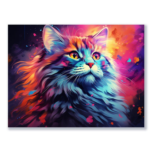 Farbexplosion-Katze 30x40 cm / 12x16″ / Poster auf halbmattem Papier