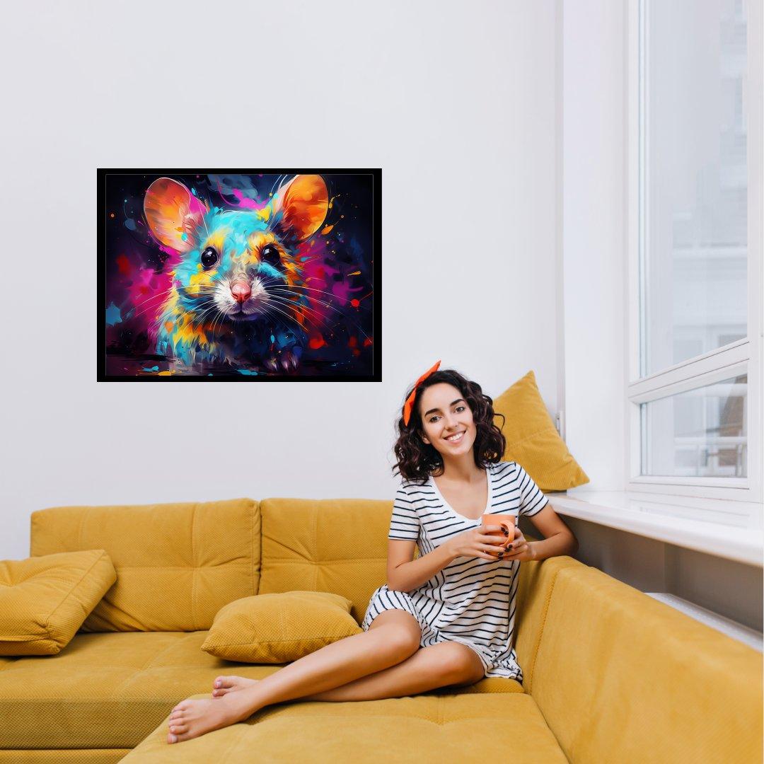 Farbexplosion Nagetier 30x40 cm / 12x16″ / Poster auf halbmattem Papier