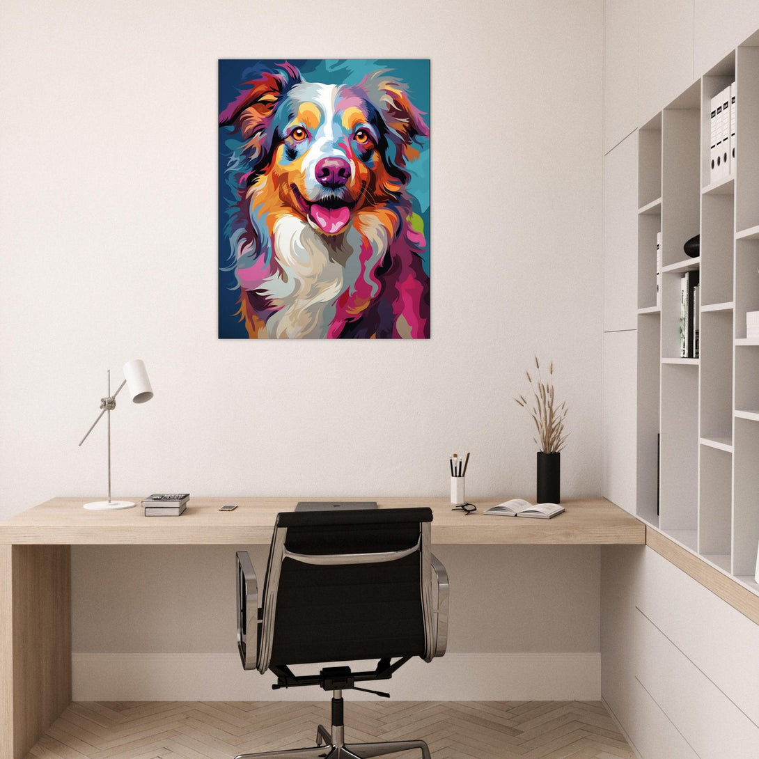 Farbfroher Aussie 30x40 cm / 12x16″ / Poster auf halbmattem Papier