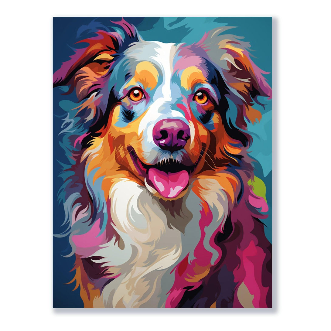 Farbfroher Aussie 30x40 cm / 12x16″ / Poster auf halbmattem Papier