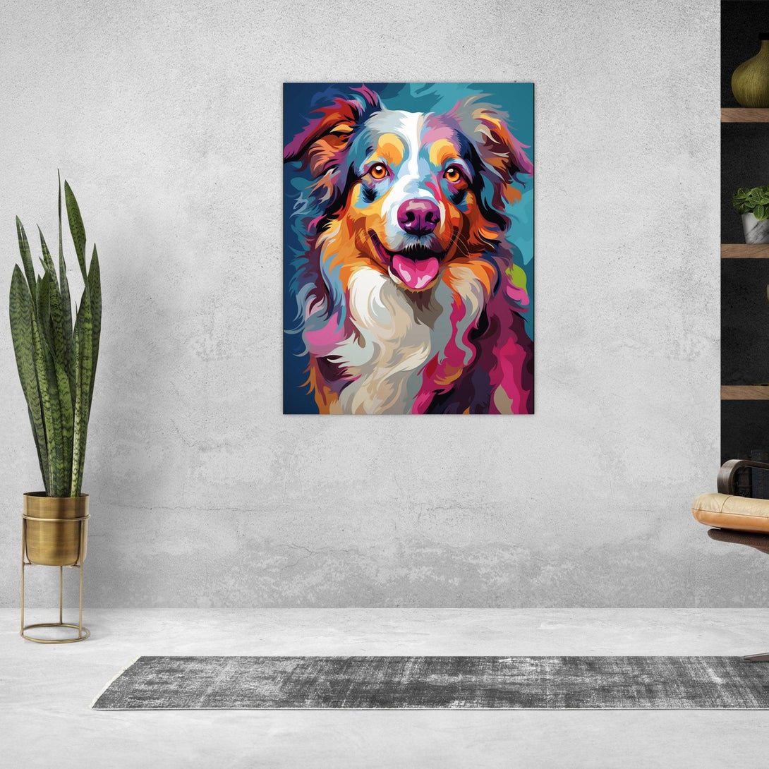 Farbfroher Aussie 30x40 cm / 12x16″ / Poster auf halbmattem Papier