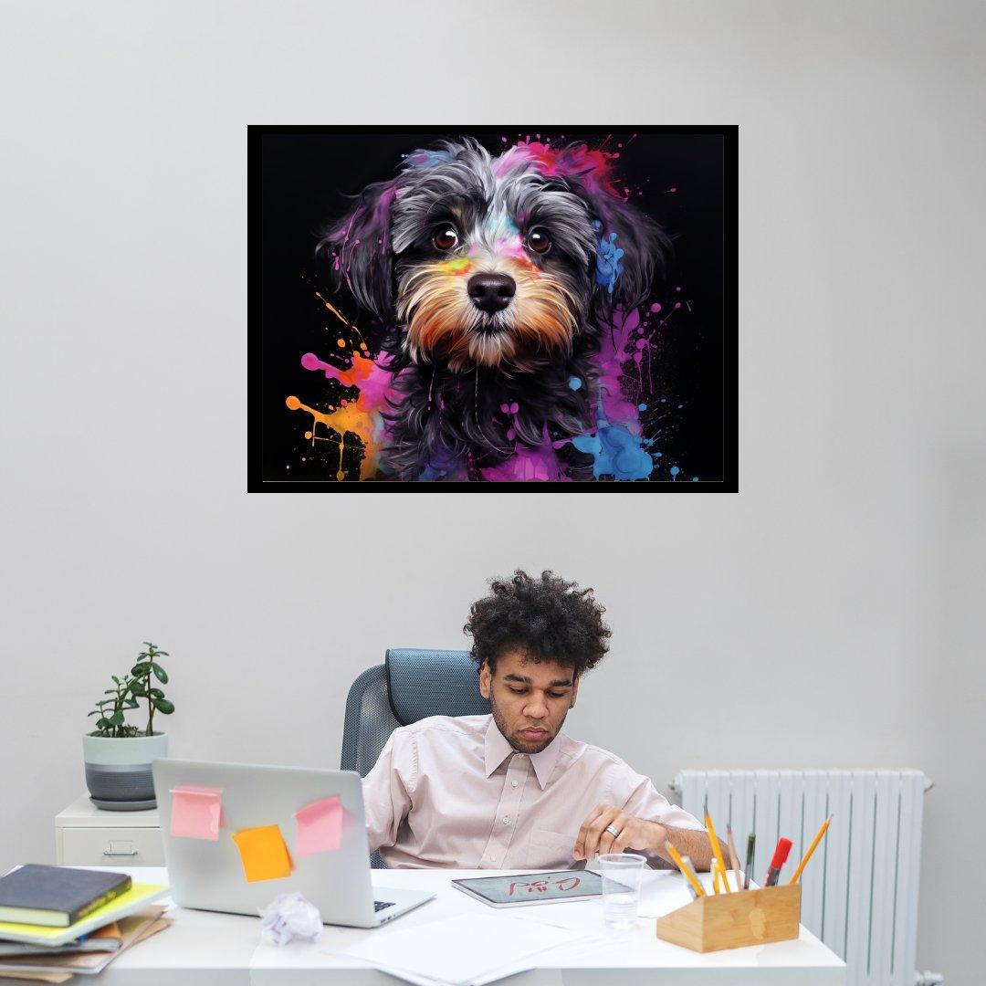 Farbiger Hundeblick 30x40 cm / 12x16″ / Poster auf halbmattem Papier