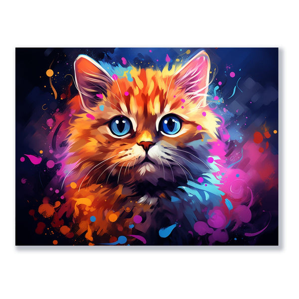 Farbiges Kätzchen 30x40 cm / 12x16″ / Poster auf halbmattem Papier