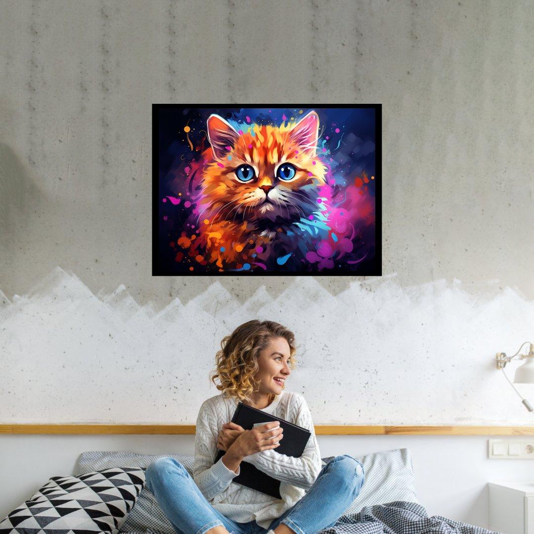 Farbiges Kätzchen 30x40 cm / 12x16″ / Poster auf halbmattem Papier
