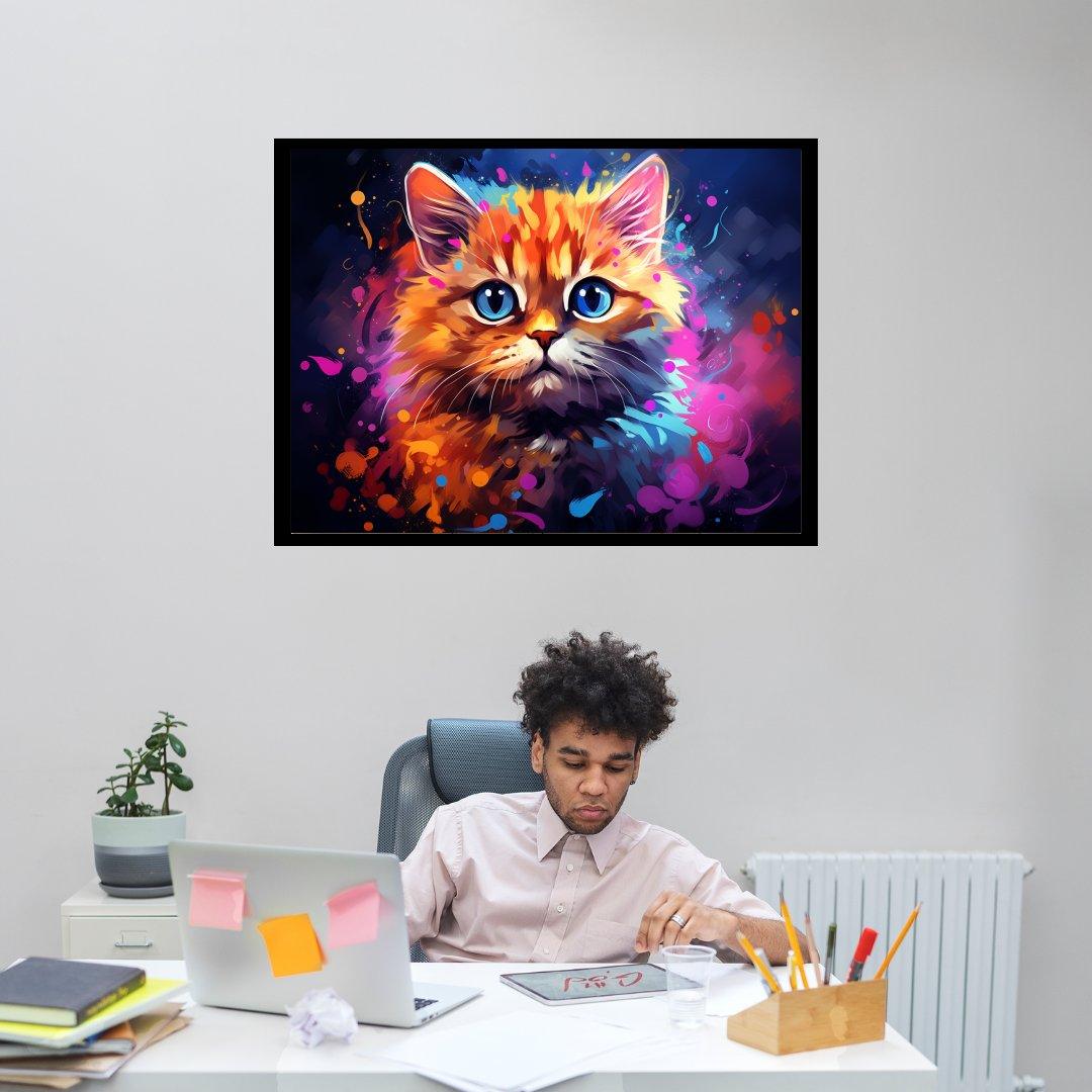 Farbiges Kätzchen 30x40 cm / 12x16″ / Poster auf halbmattem Papier