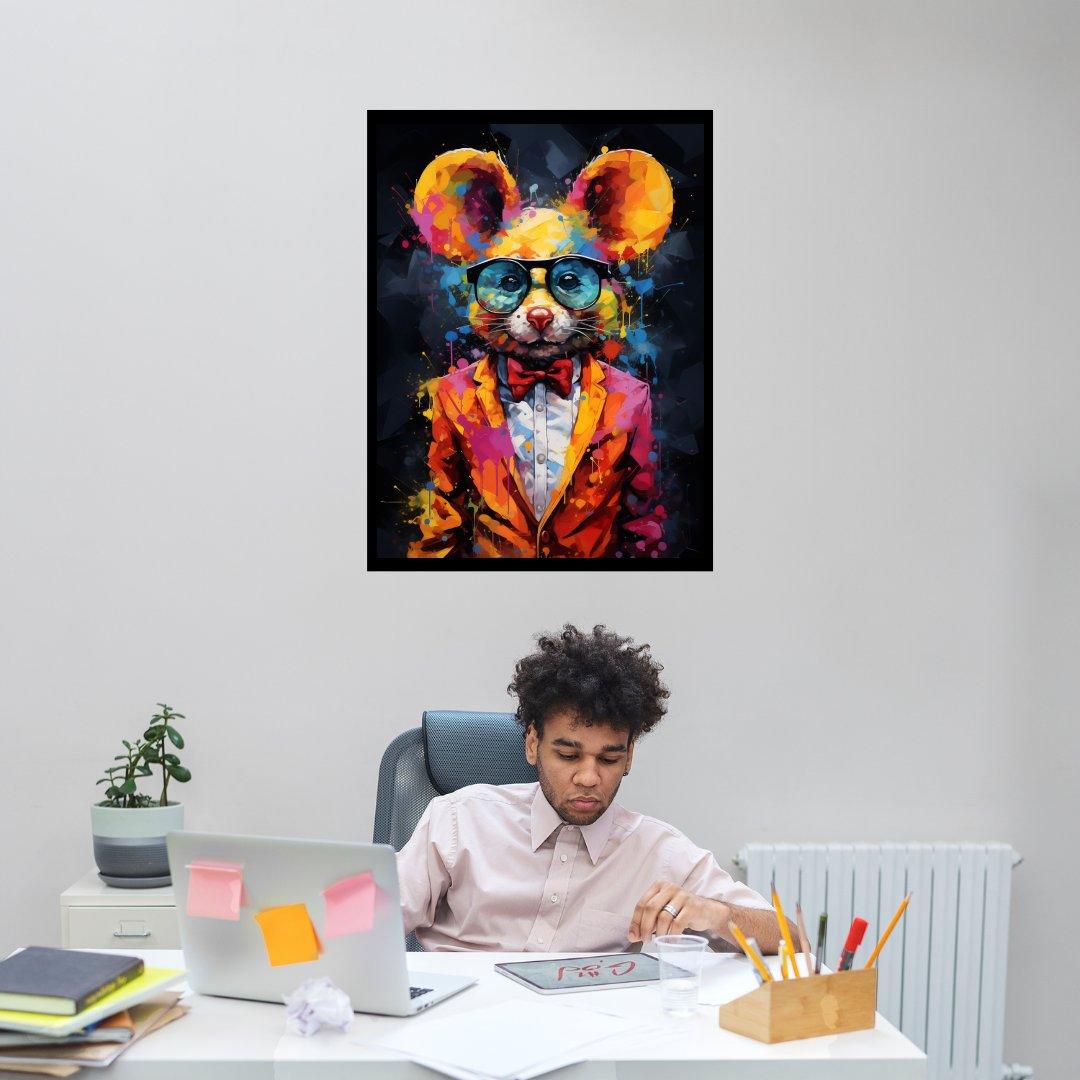 Farbklecks Maus 30x40 cm / 12x16″ / Poster auf halbmattem Papier