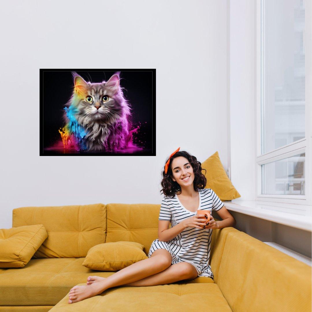 Farbschleier-Katze 30x40 cm / 12x16″ / Poster auf halbmattem Papier