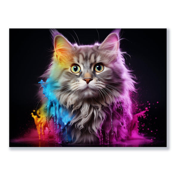 Farbschleier-Katze 30x40 cm / 12x16″ / Poster auf halbmattem Papier
