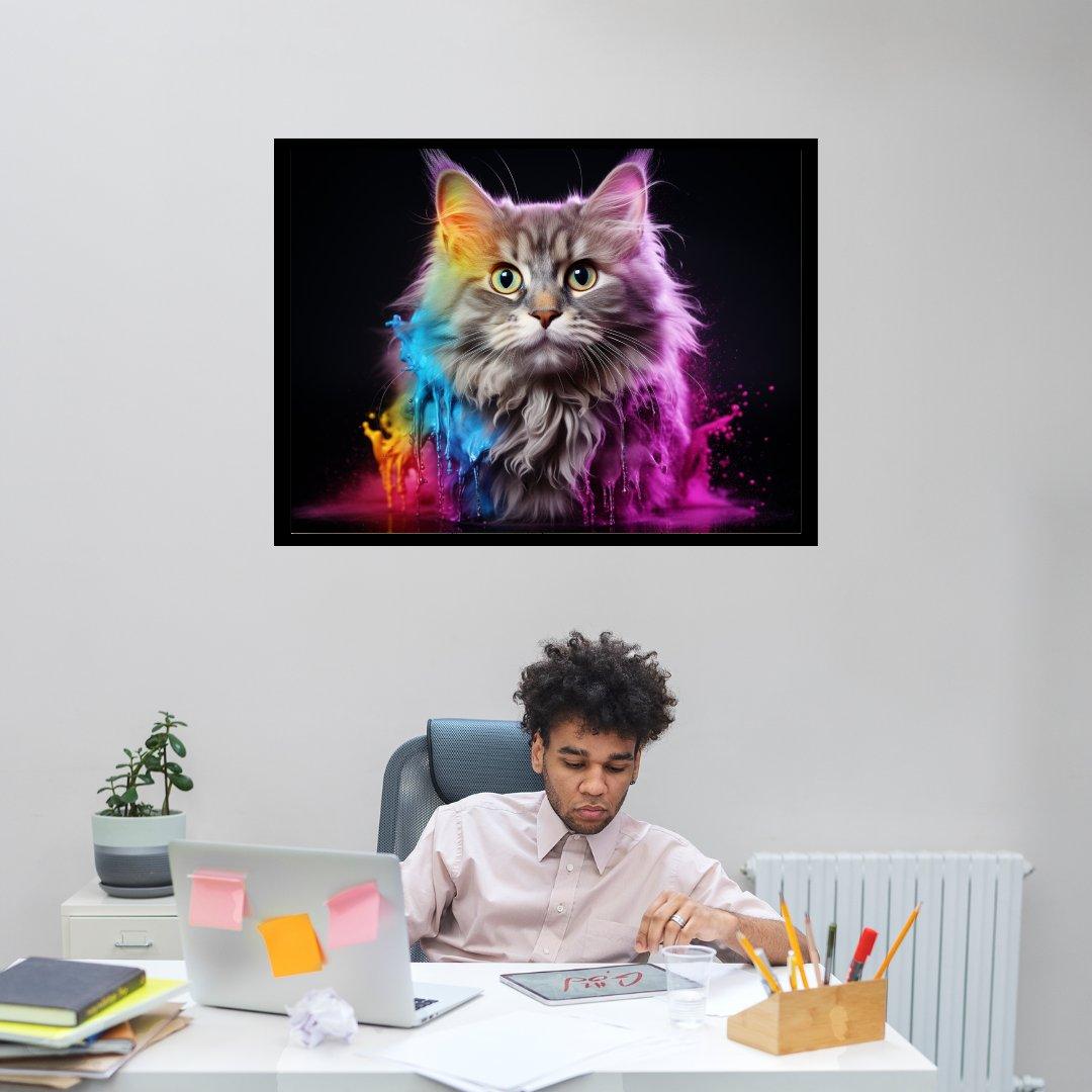 Farbschleier-Katze 30x40 cm / 12x16″ / Poster auf halbmattem Papier