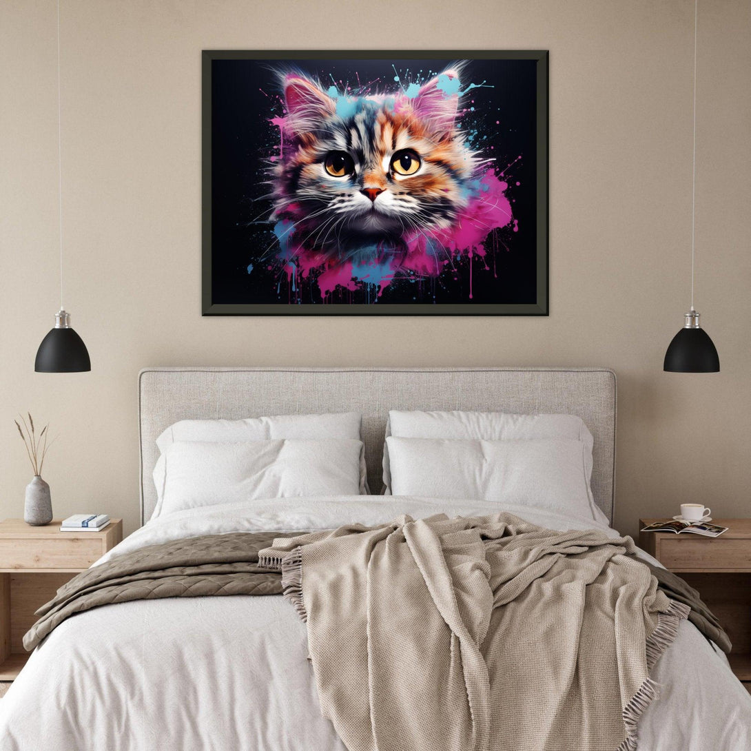 Farbsiges Katzenporträt 30x40 cm / 12x16″ / Poster auf halbmattem Papier