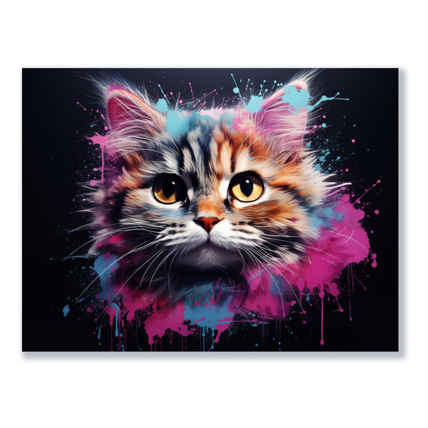 Farbsiges Katzenporträt 30x40 cm / 12x16″ / Poster auf halbmattem Papier
