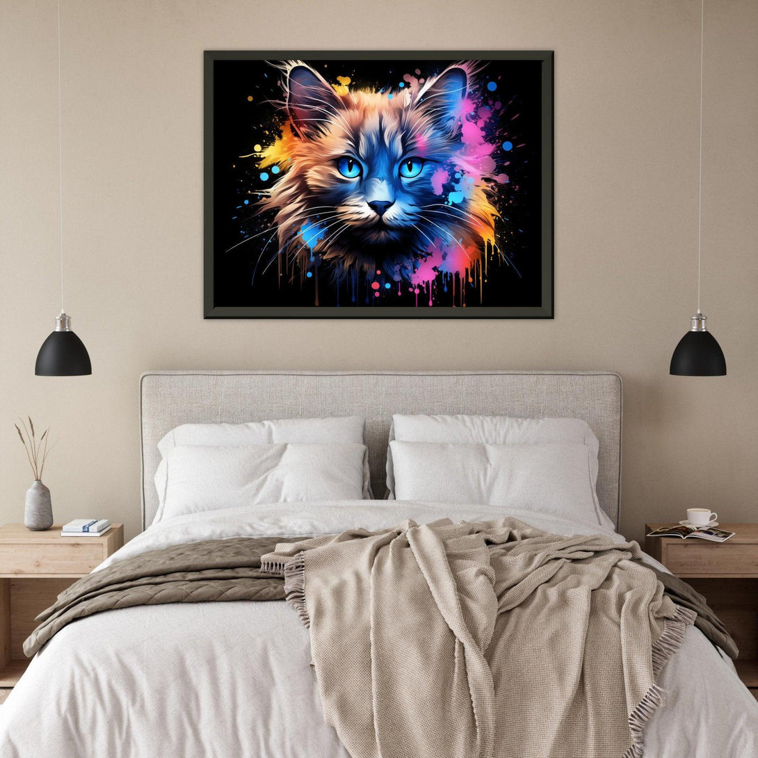 Farbsplash-Katze 30x40 cm / 12x16″ / Poster auf halbmattem Papier