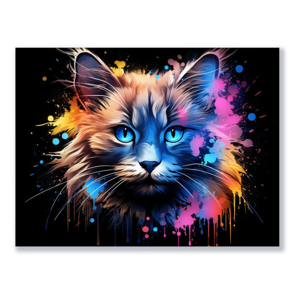 Farbsplash-Katze 30x40 cm / 12x16″ / Poster auf halbmattem Papier