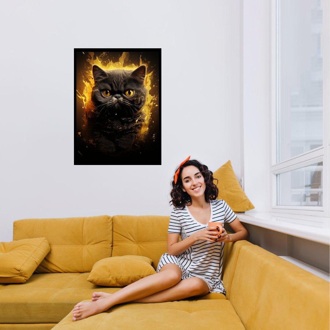 Feurige Katzenaura 30x40 cm / 12x16″ / Poster auf halbmattem Papier