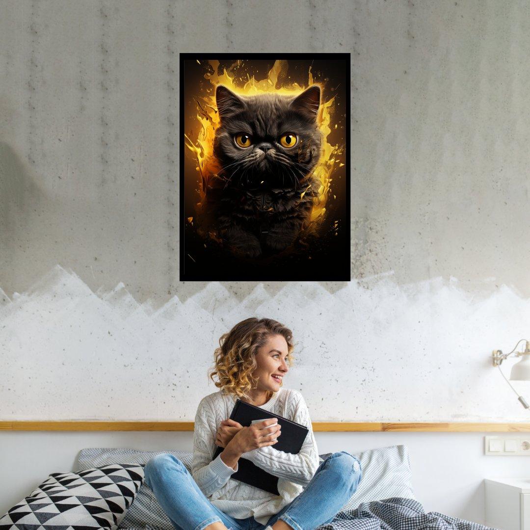 Feurige Katzenaura 30x40 cm / 12x16″ / Poster auf halbmattem Papier