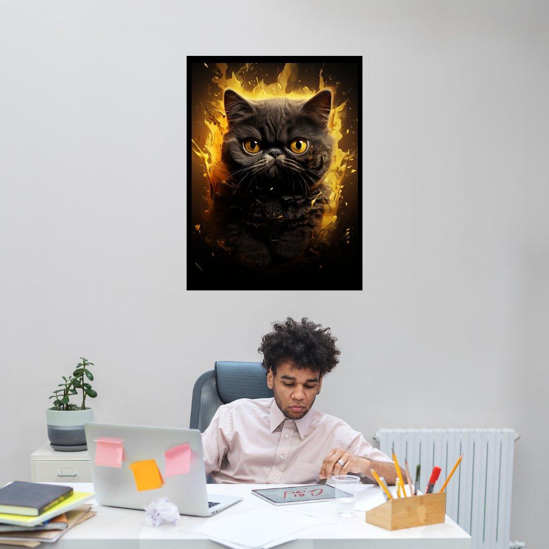 Feurige Katzenaura 30x40 cm / 12x16″ / Poster auf halbmattem Papier